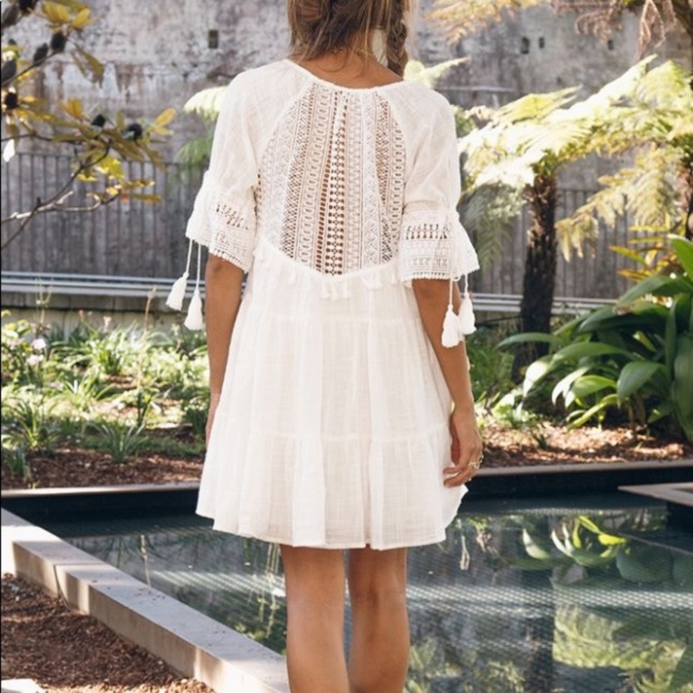 CHELSEY WHITE LACE BOHO DRESS